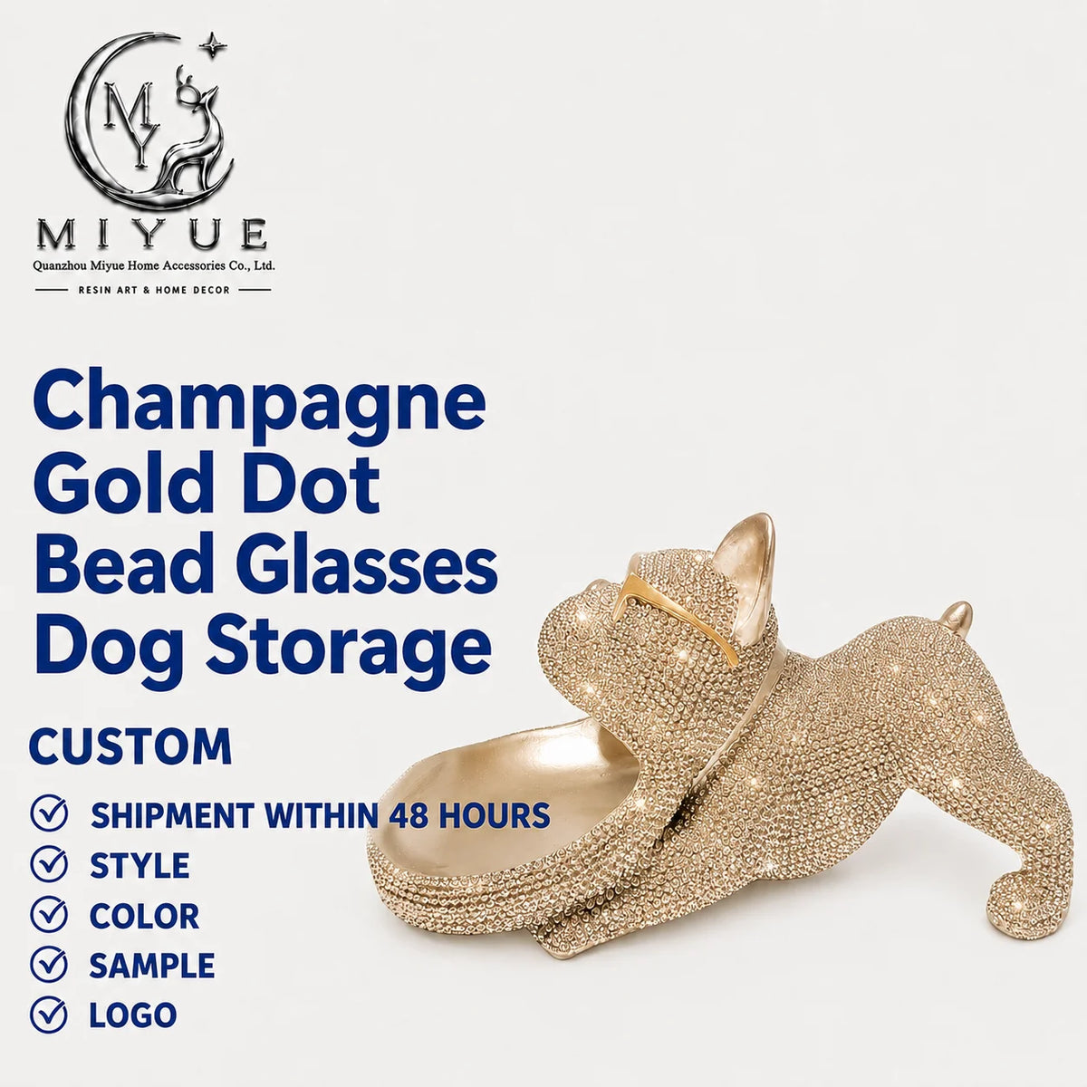 Nordic Modern Dot Bead Glasses Dog Storage Light Luxury Living Room Store Creative New Home Decor MegaBDM