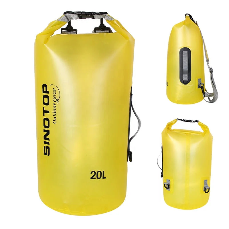 Cheap Transparent Dry Backpack Outdoor Lightweight Ocean Pack Swimming Roll Top Waterproof Dry Bag for Drifting Kayak Camping