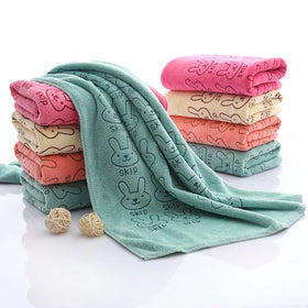 Cute Rabbit Pattern Modern Dog Bathrobe Super Absorbent Microfiber Quick Drying Bathroom Pet Grooming Towel