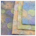 YX974 Colorful Digital Printing Big Flowers 3D Heavy Embroidery Tulle Fabric With Pearls 3D Poly Knitted Mesh Fabric Latest