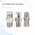 BSPT 1/8" Stainless Steel K-Type Wide Angle Fan Nozzle High Pressure for Water Curtain Construction & Farming Humidification