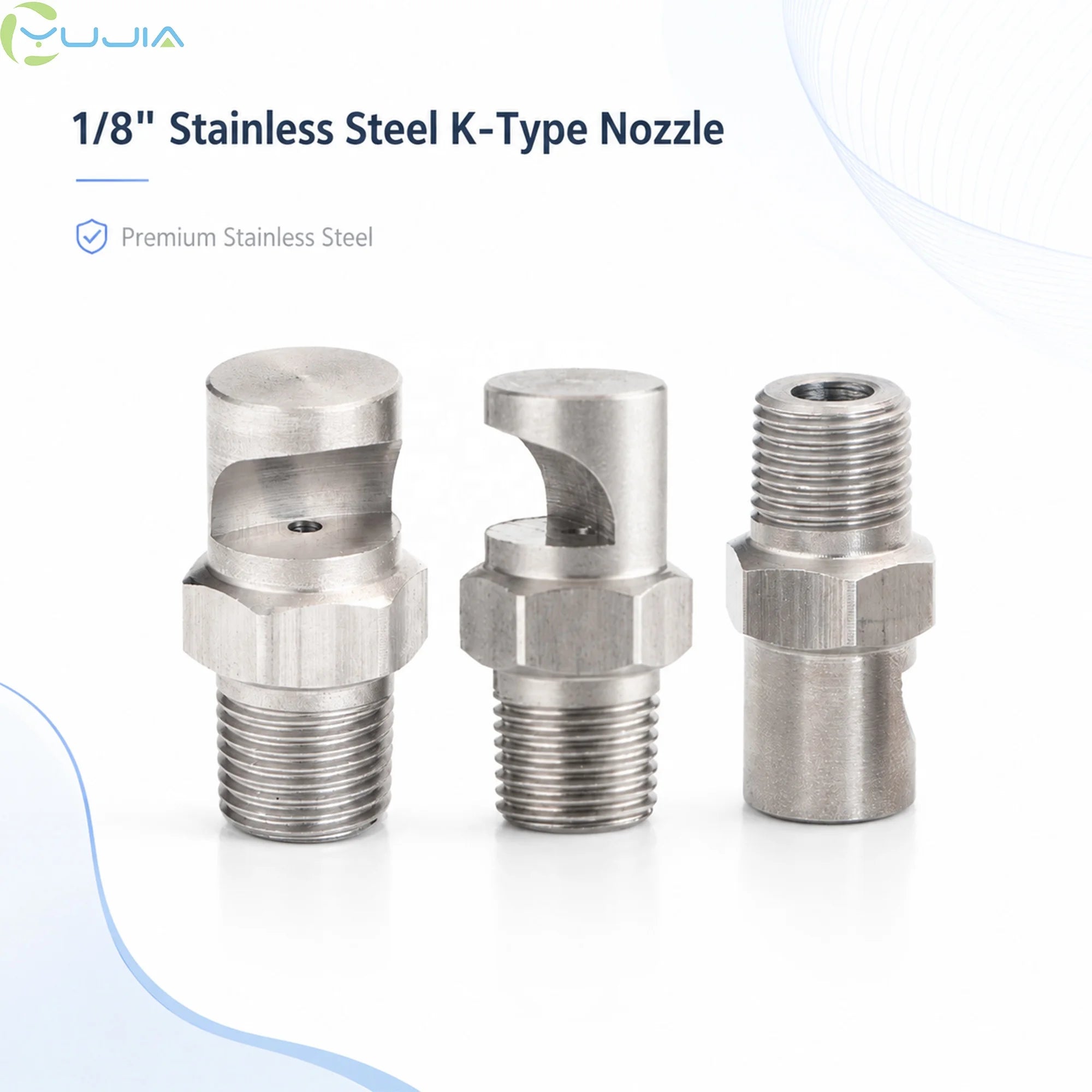 BSPT 1/8" Stainless Steel K-Type Wide Angle Fan Nozzle High Pressure for Water Curtain Construction & Farming Humidification