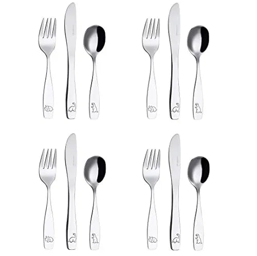 Cute Dinosaur Engraved Kids Cutlery Set 304 Stainless Steel Children Flatware Toddler Safe Knife Fork Spoon Feeding Utensils MegaBDM