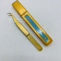 Hot Sale Professional Volume Eyelash Tweezers Popular Japanese Sustainable Stainless Steel Gold Nano Fiber Tip Hand-Tested Lash