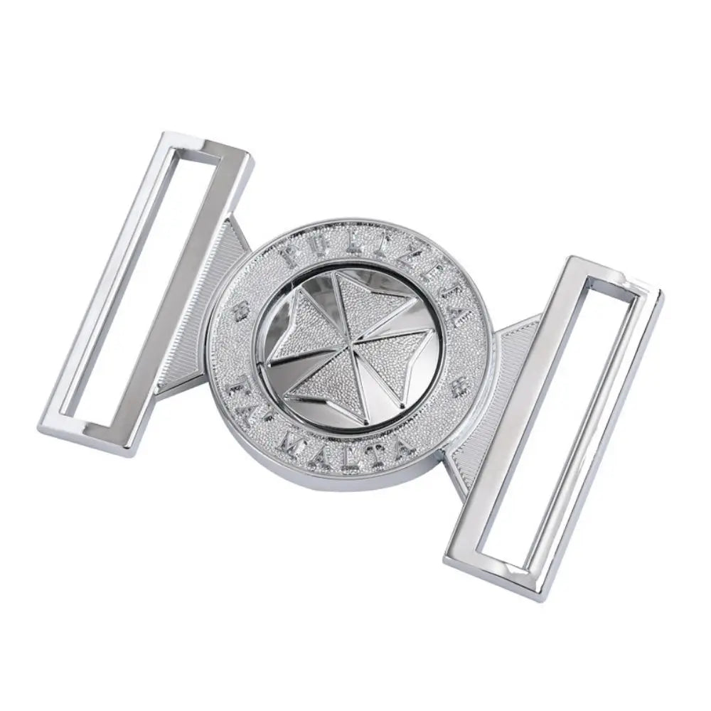 Custom Silver Chrome Plated Interlocking Belt Buckle