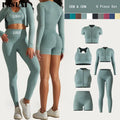 PASUXI Wholesale Women's Gym Jacket 6pcs Seamless Sportswear Set High Waist Scrunch Yoga Wear Long Sleeve Activewear Solid for