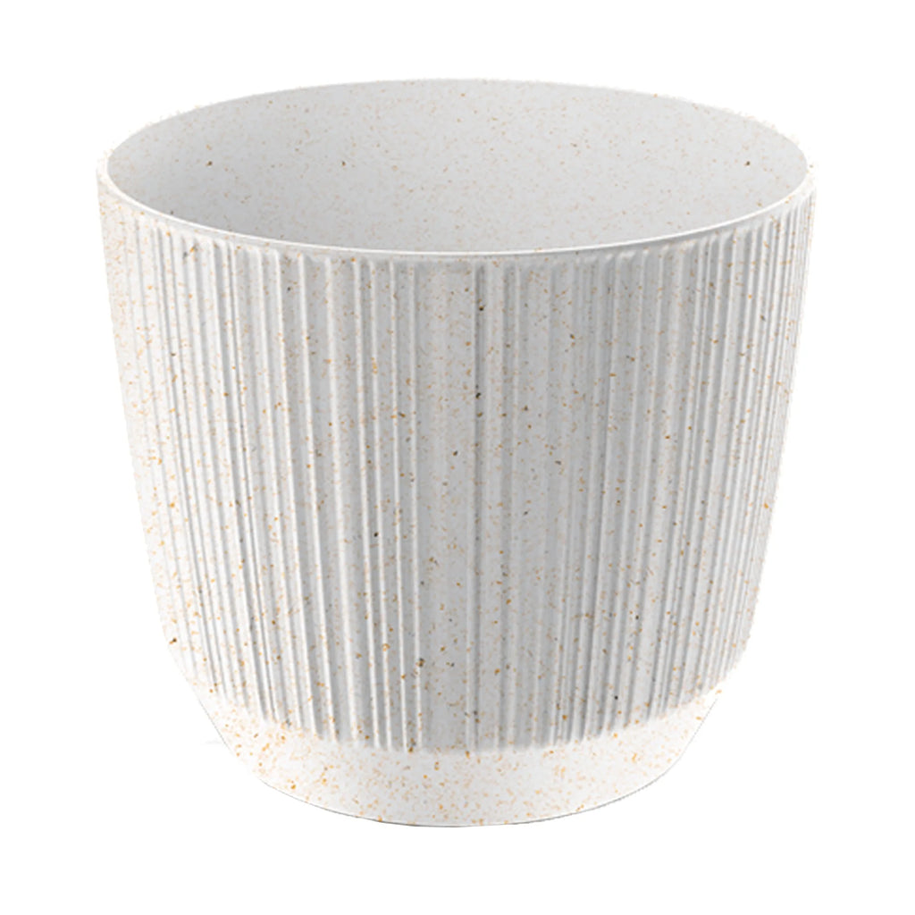 Off-white flower pot without reservoir RYFO ECO collection 12.6 x 12.6 x 10.8 cm capacity of L.