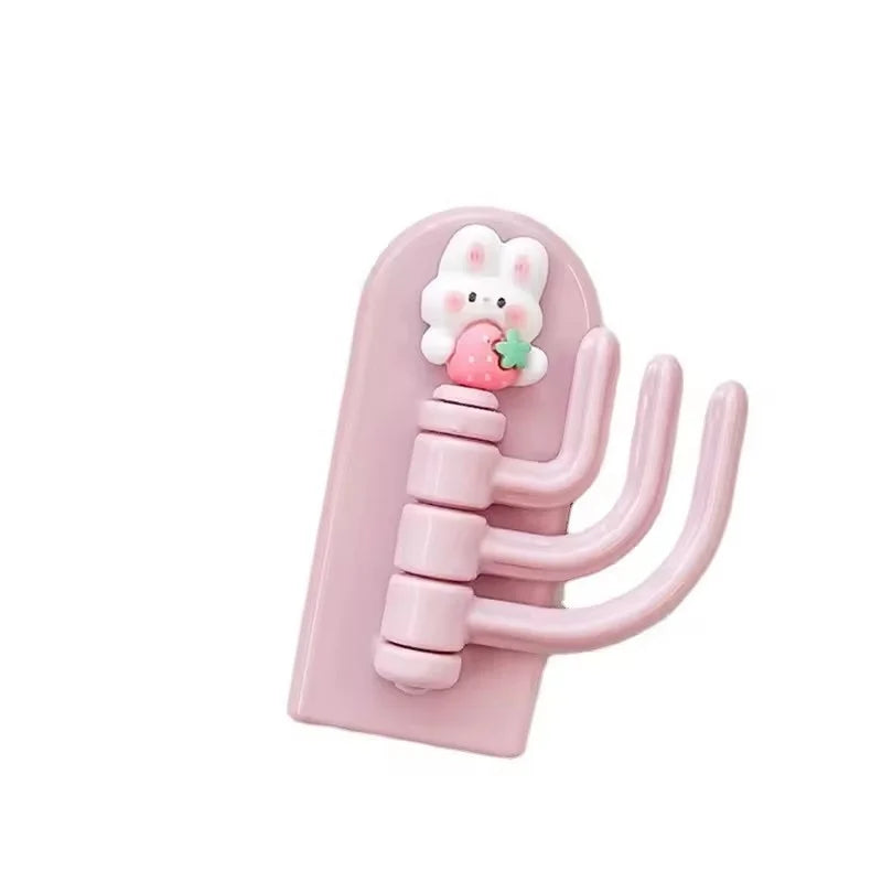 Wholesale Sticky Hooks 180 Flexible Rotation Adhesive Hooks Wall Sticky Adhesive Nail Free Wall-mounted Plastic Hook