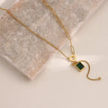 New Arrival Waterproof Jewelry Stainless Steel 18K Gold Cubic Shell Zircon Minimalist Necklaces for Women