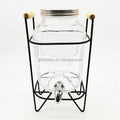 Large Storage Square Glass Mason Jar Wide Mouth 4L 5L 8L with Pouring Lid for Lemon Water Milk Jelly Olive Oil Sugar Baby Food
