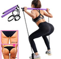 Portable Yoga Pilates Bar with Resistance Bands for Home Gym Muscle Toning Glute Training Stretching and Full-Body Workout