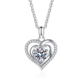 XGP151 925 Sterling Silver Cubic Zirconia Birthstone Fashionable Moissanite Fine Jewelry Love Heart Pendant Necklace for Women