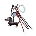 Wholesale Creative Cute Dachshund Pu Leather Bag Pendant Car Key Chain Decorative Buckle Light Luxury Everything