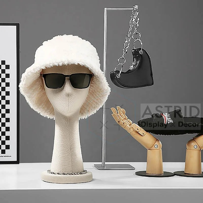 Modern Eco-Friendly for Velvet Wire Mannequin Head Display Stand Easy Assembly for Hair Salon Cap Hat Wig Storage