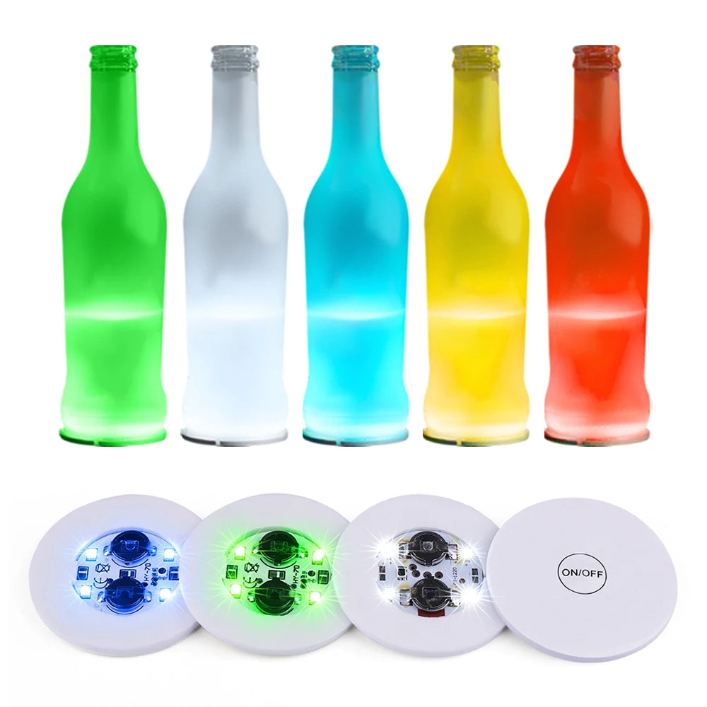 LED Bottle Coasters Stickers for Easter Thanksgiving Christmas Ramadan Graduation Parties-Eco-friendly RGB Color CE Certified