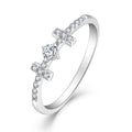 YILUN Elegant Design Cubic Zirconia Rhodium Plated 925 Sterling Silver Ring for Women