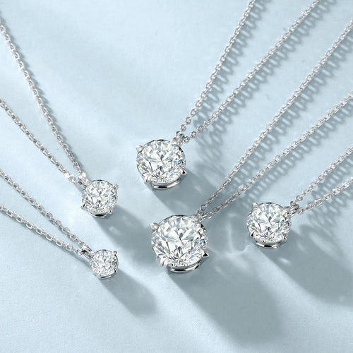 0.50 Carat 1.0 Carat 2.0 Carat Lab Grown Diamond Charm 18K Solid Gold Chain IGI Solitaire Pendant Diamond Necklace for Women