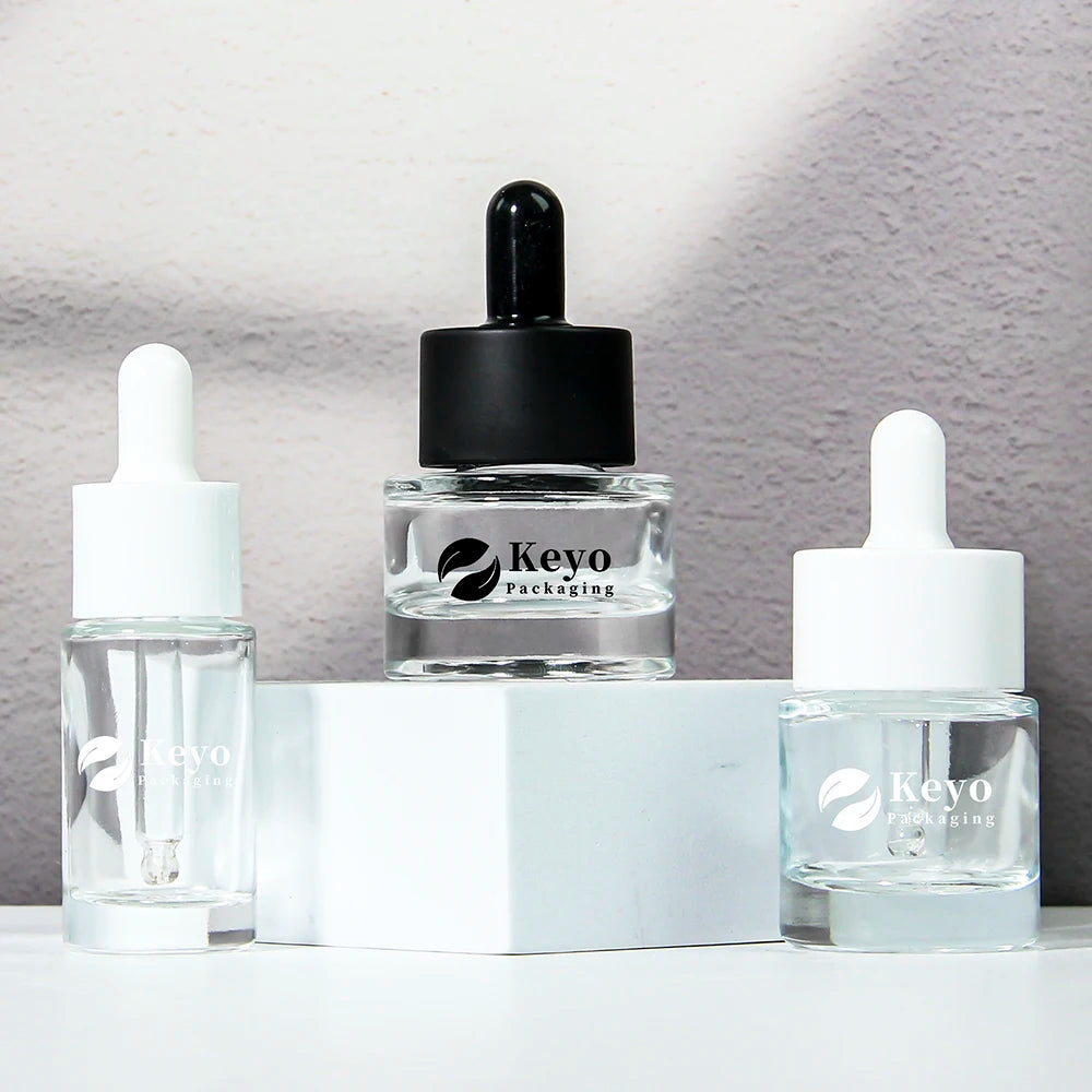 Frost Hair Oil Essential Oil Dropper Bottle 15ml Matte Serum Plastic for Skin Care Cosmetic Essence Packaging Facial Cleanser