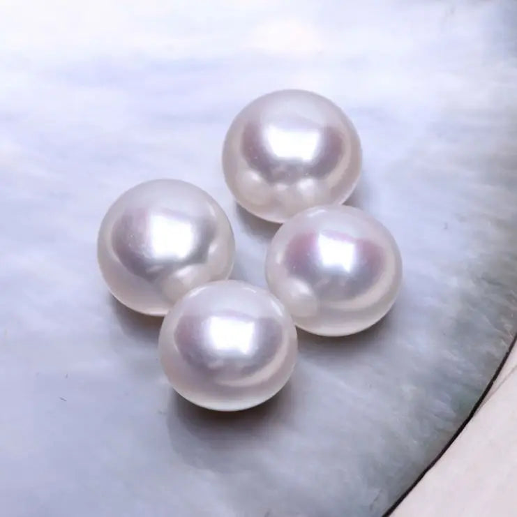 Certified ZZBKZ003 Freshwater Pearl Loose 7 8Mmaaaa+ Oblate Half Hole Beads Inlaid With Pearl Pairing and Strong Light Flawless