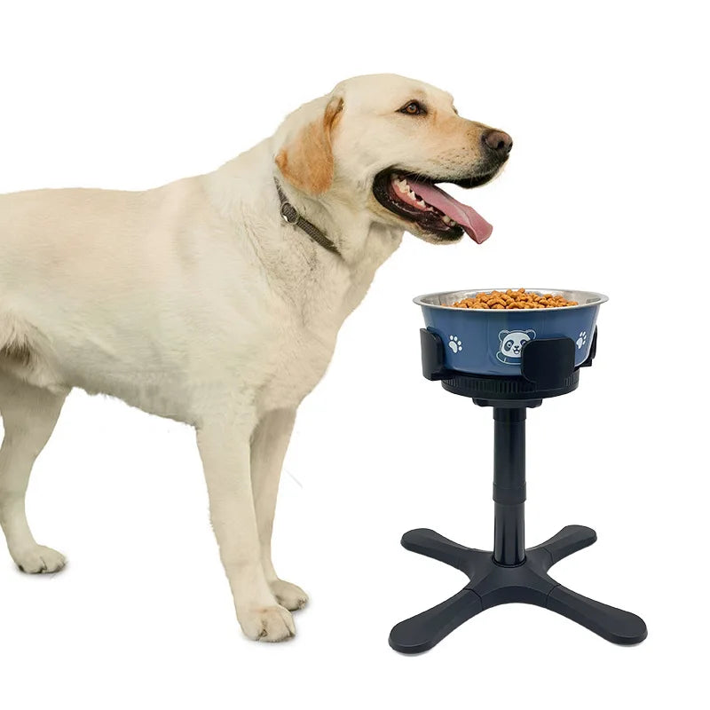 Stainless Steel Plastic Portable Collapsible Raised Adjustable Dog Bowl Stand 3 Heights Tilted No-Spill Non-Slip Feeding Holder MegaBDM