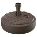 Round polyethylene umbrella base with striped design 39 x 39 x 13 cm in chocolate color