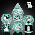 Wholesale Polyhedral DND Resin Dice Set with Square and 16mm Size Custom Animal Design Including Cat for D&D RPG Games MegaBDM