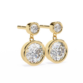 10K White Gold Drop Earrings Moissanite Moon Shape Bezel Set IGI Certified Luxury Jewelry for Women-Anniversary Engagement