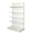 Xingye Factory Custom Size White Supermarket Shelf Heavy Duty Metallic Grocery Store and Pharmacy Shelves
