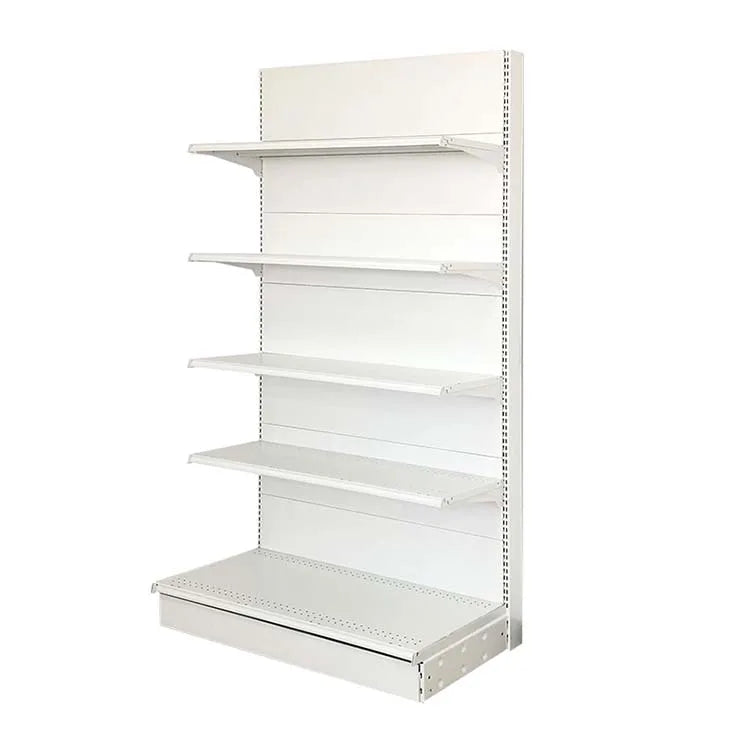 Xingye Factory Custom Size White Supermarket Shelf Heavy Duty Metallic Grocery Store and Pharmacy Shelves