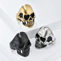 Beimai OEM Ring Wholesale European and American Retro Matte Brushed Skull Stainless Steel Men's Ring
