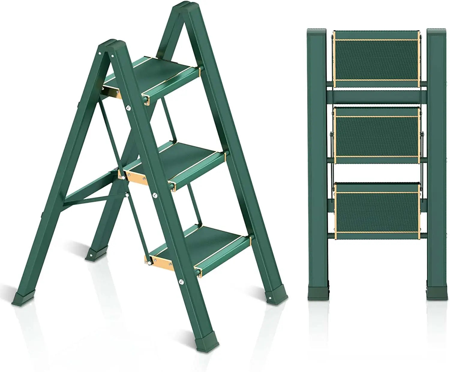 3-Step Foldable Aluminum Ladder Stool with CE Certification 150kg Load Capacity