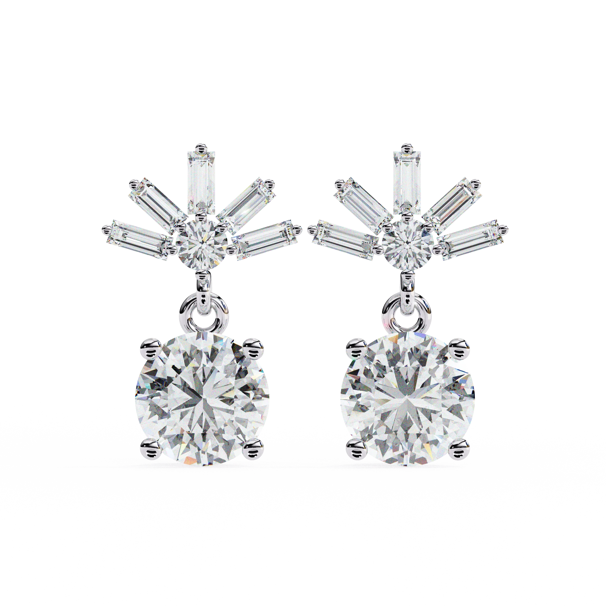 Customized 14K White Gold Lab Grown Diamond Stud Earrings with IGI Certification Luxury Jewelry