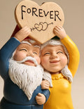 Gnome Couple Forever Heart Garden Statue Resin Gnome Figurine for Outdoor Decor
