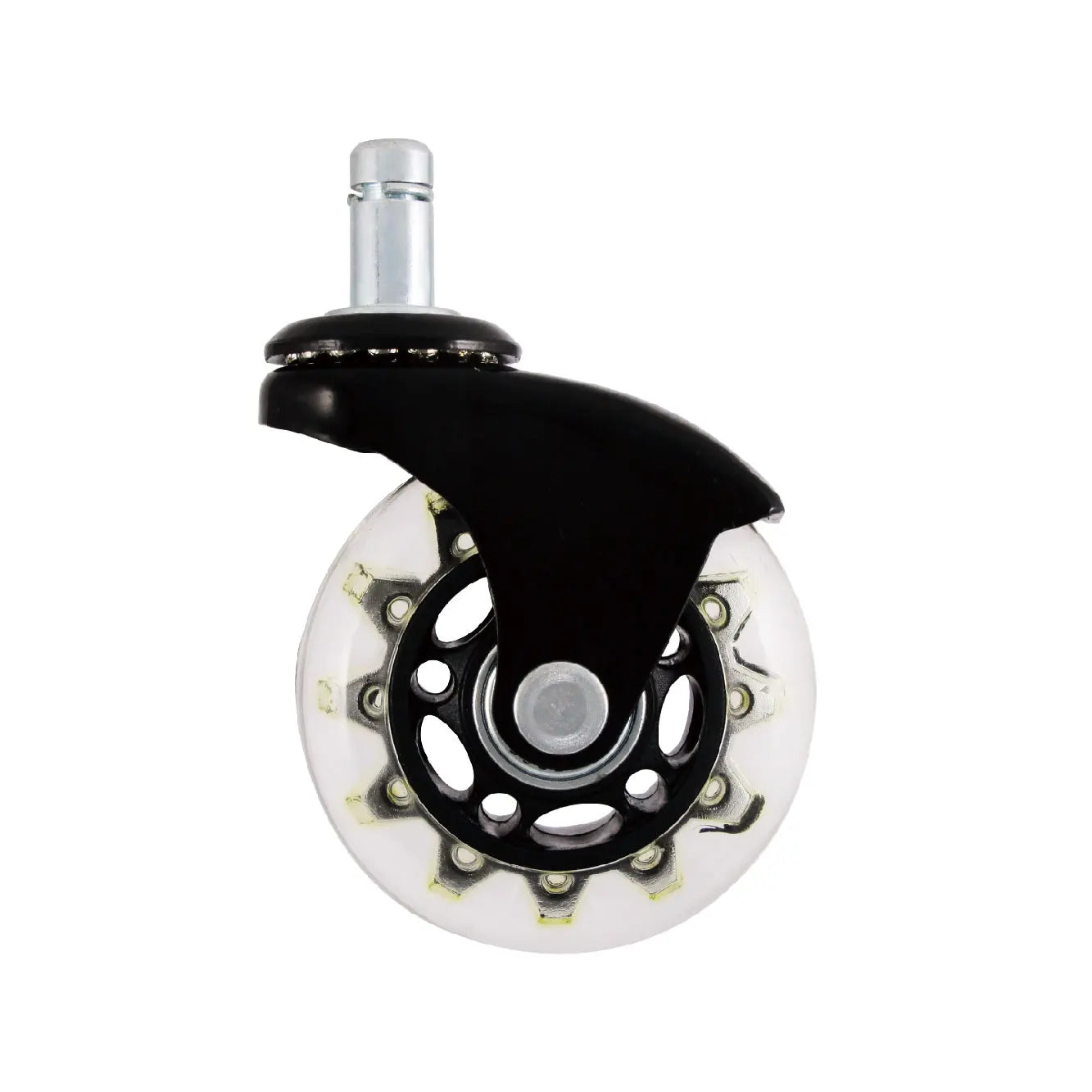 2.5 Inch Replacement PVC Office Chair Caster Wheels Steel Friction Ring Stem Light Duty for Dining Warehouse Outdoor Hotels