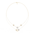Custom Women's Trendy Double-Layer Round LEB Grown Diamond Pendant Necklace Bling Style with Rose Gold Plating Rope Chain Luxury