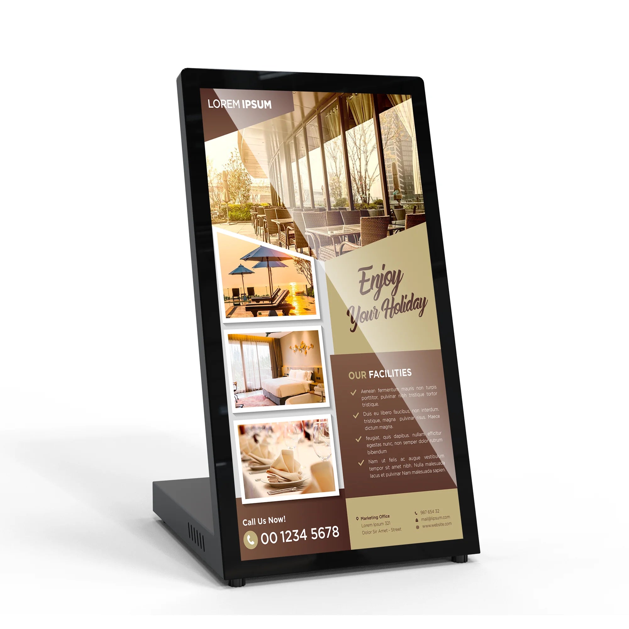 MWE 10.1 Inch Small Android Custom Portable Mobile Lcd Table-Top Touch Display Screen Digital for Hotel Counter