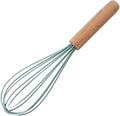 Silicone Kitchen Whisk with Wooden Handle Manual Egg Beater Heat Resistant Baking Cooking Utensil