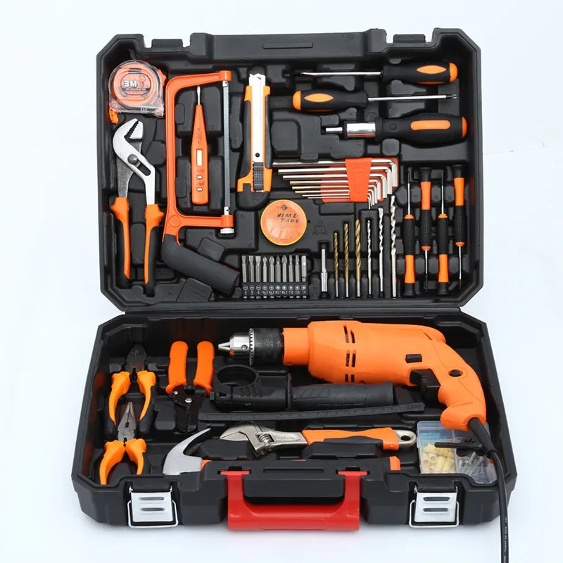 OEM Electrical Tools Power And Equipment Toolbox Powered Home Manual Tool Kit Set With Drill
