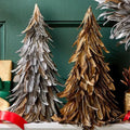 DIY Gold Feather Christmas Trees for Outdoor Interior Home Office Room Winter Holiday Party Decor Item Ornament Supply