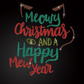 Trending Products 2024 Meowy Christmas Rhinestones Design Custom Design Hot Fix Rhinestone Transfer for T-Shir