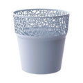 Tree plastic flower pot in ice grey color 17.5 (length) x 17.5 (width) x 17.9 (height) cm