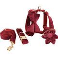Factory Hot Sell Luxury Little Pet Collar Multicolor Flannel Cat Collar Bowknot Small Breed Dog Poop Bag Dog Leash New Accessory