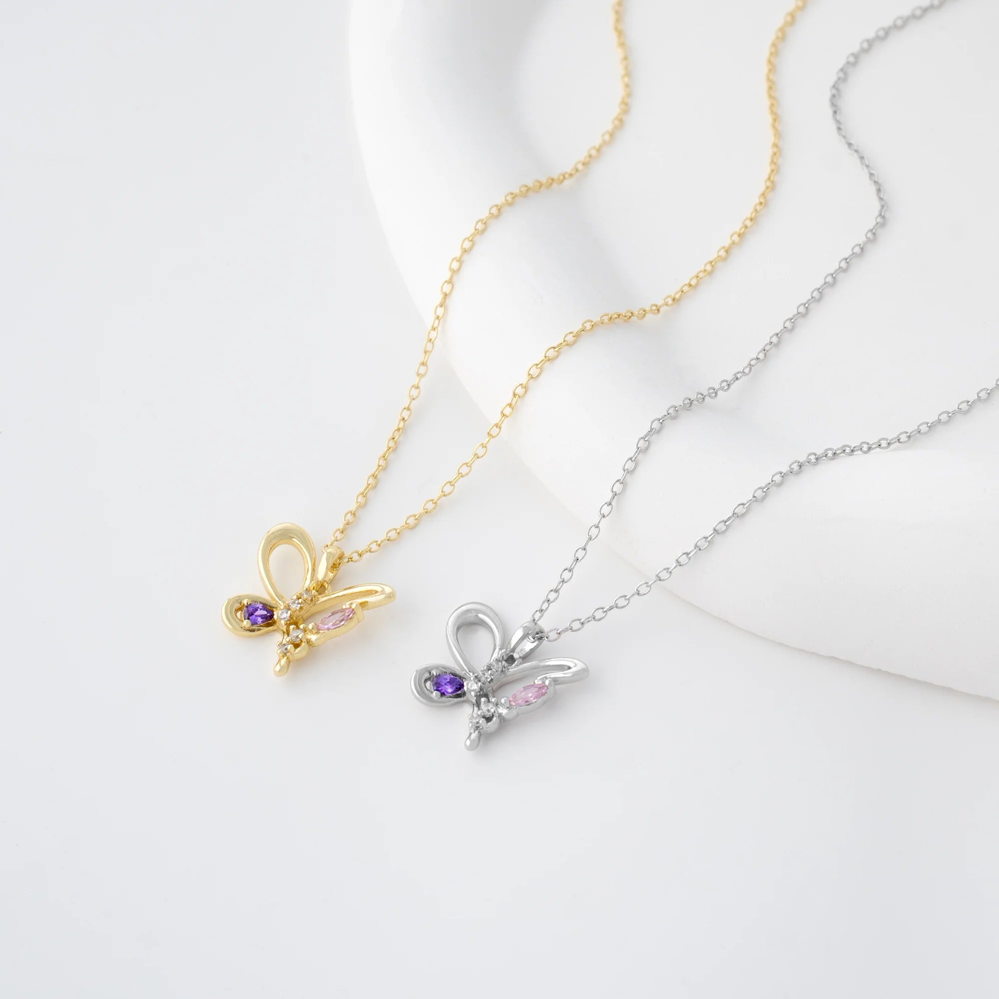 OAHLAN Women's Dainty Butterfly S925 Sterling Silver Pendant Zircon Necklace with Hollow Out Design Fine Jewelry for Wedding