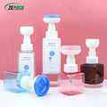 200ml 250ml Plastic Foam Pump Bottles Square Shape Liquid Soap Containers Amber White Color Flower Design for Shampoo Blush