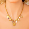 Wholesale Chain Necklace Love Pendant Ocean Shell Conch Bow Collar Bone Chain 18k Gold Stainless Steel Charm Necklace for Woman