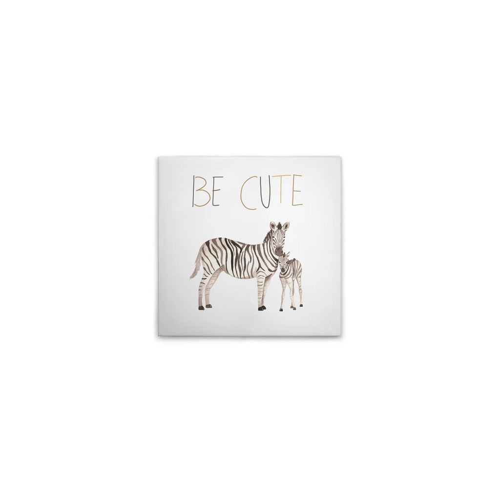 Made In Germany - Home Decor Canvas Picture Zebras - Wall Painting Mural In Beige And Grey - Canvas Picture On Stretcher Frame