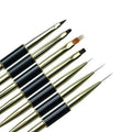 Professional Custom Logo Kolinsky Hair Nylon Dual Liner Acrylic Nail Art Detail Brush 2 in 1 Set JX Hot Selling