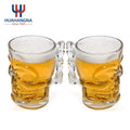Wholesale Clear Specific Shape Beer Cups Drinking Glasses Pub Bar 550ml Drinking Mug Beer Stein with Handle