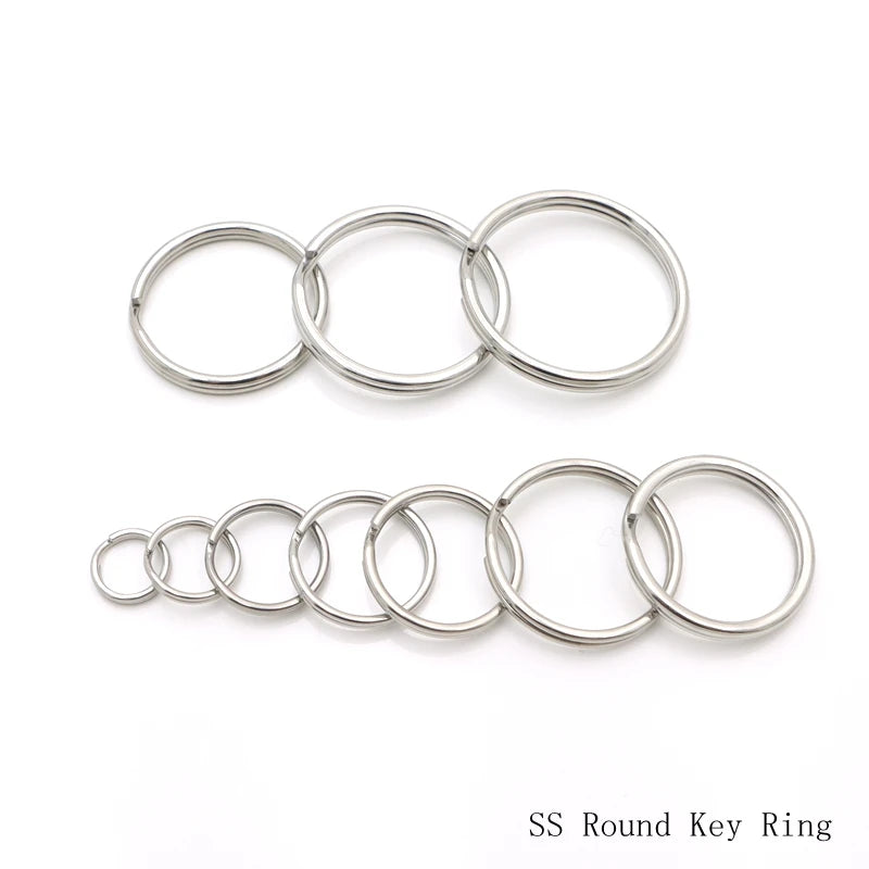 #304 Stainless Steel Split Key Ring Round Wire Strong Key Chain Rings for Key Ring Accessories