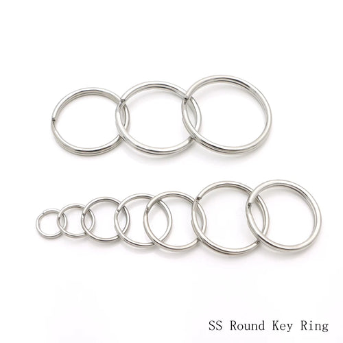 #304 Stainless Steel Split Key Ring Round Wire Strong Key Chain Rings for Key Ring Accessories